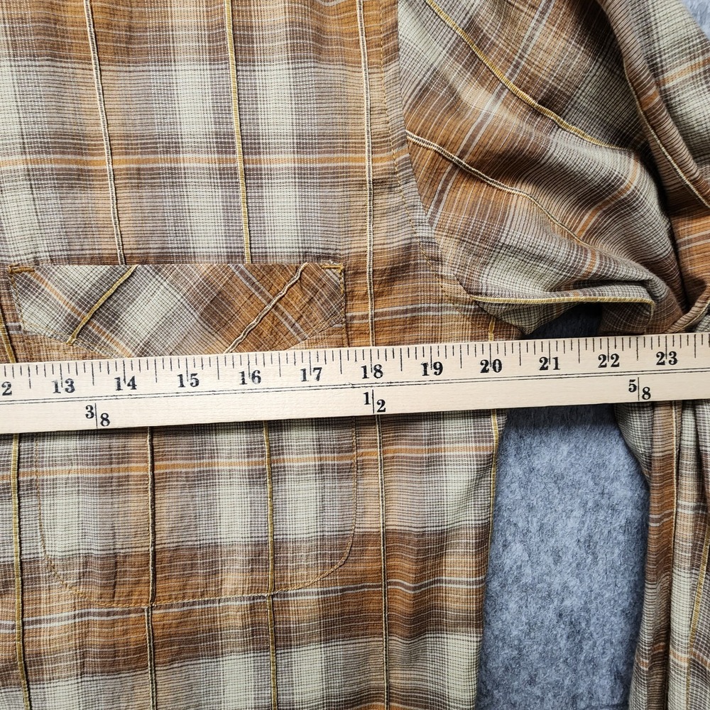 KUHL Textured Long Sleeve Shirt Mens Medium Brown Plaid Lightweight Button Up - Picture 7 of 8